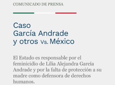 La Corte IDH responsabilizó a México de la desaparición, tortura y feminicidio en 2001 de Lilia Alejandra García Andrade en Ciudad Juárez